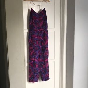 J Crew Magenta Floral Jumpsuit